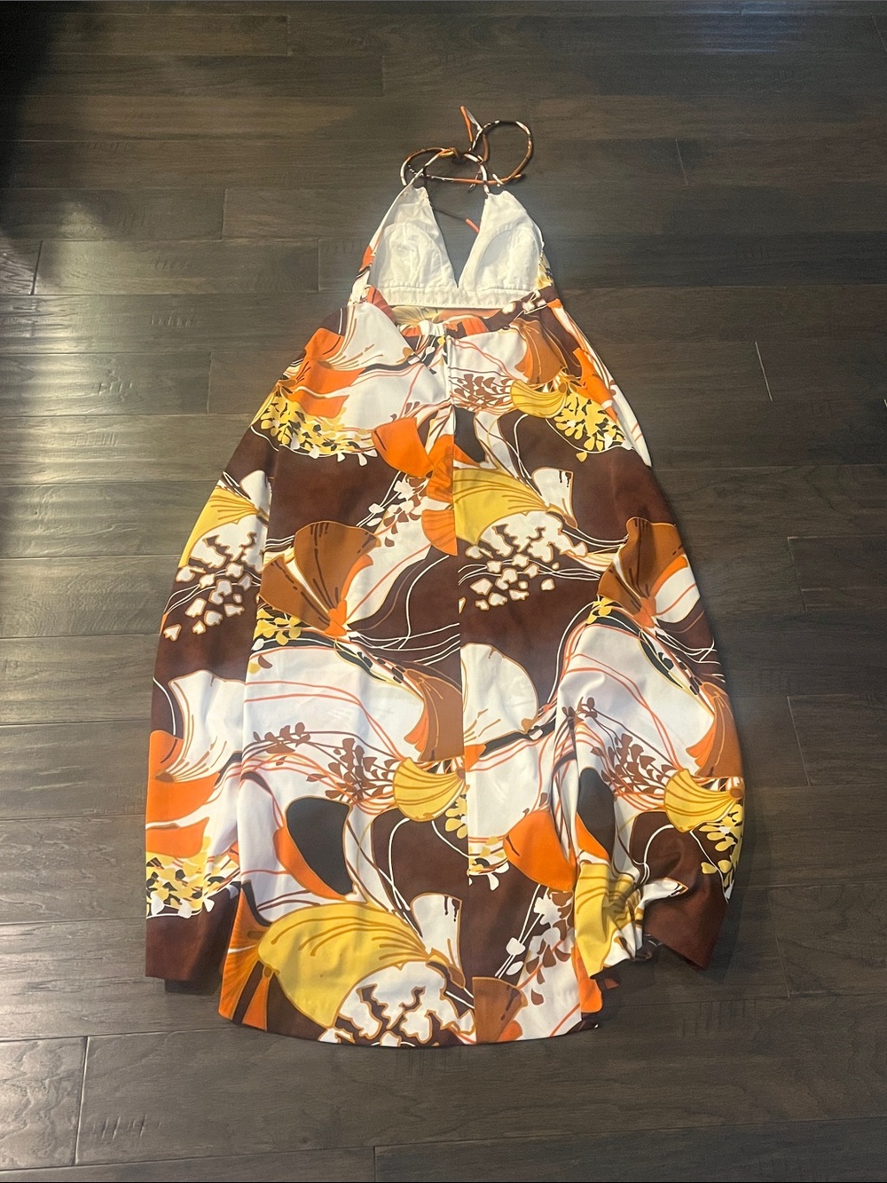 Tori Richard Hawaiian Aloha Halter Maxi Dress Vintage Hawaii Womens Size 14 - Picture 3 of 16
